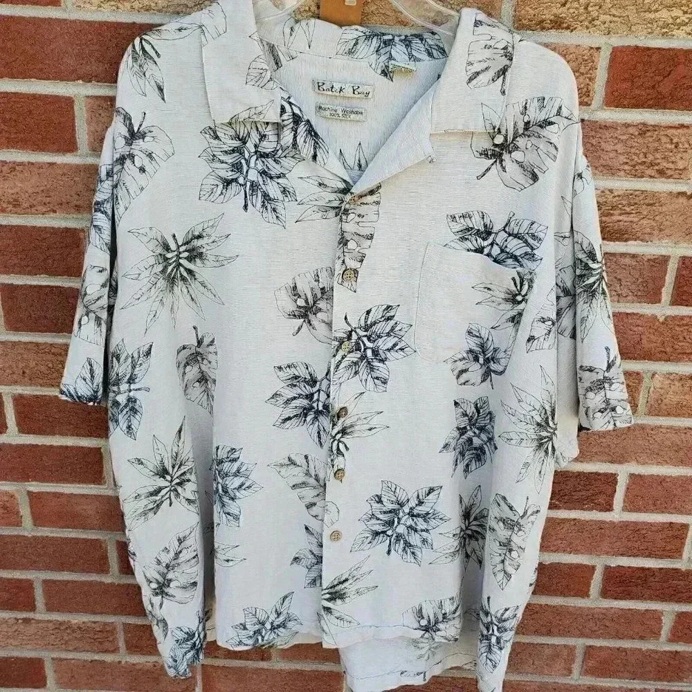 Batik Bay 100% Silk Hawaiian Style Shirt Men's Size XXL